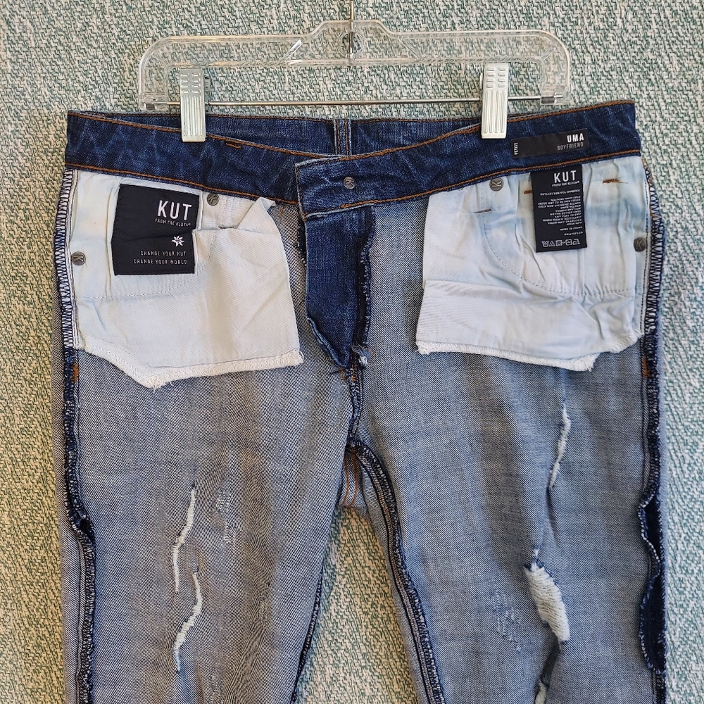 Kut from the Kloth Uma Boyfriend Jeans, Sz 4P, Cropped Cuffs - Picture 7 of 10